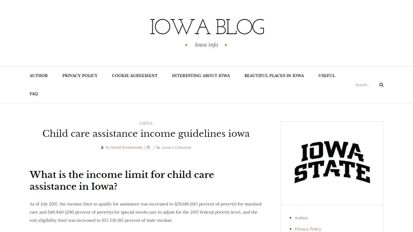 Child care assistance income guidelines iowa - Iowa Blog